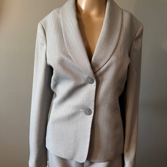 LE SUIT SAGE GREEN CHEVRON 2PC WOMEN'S SUIT - Picture 5 of 9